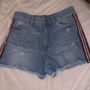 forever 21 striped shorts